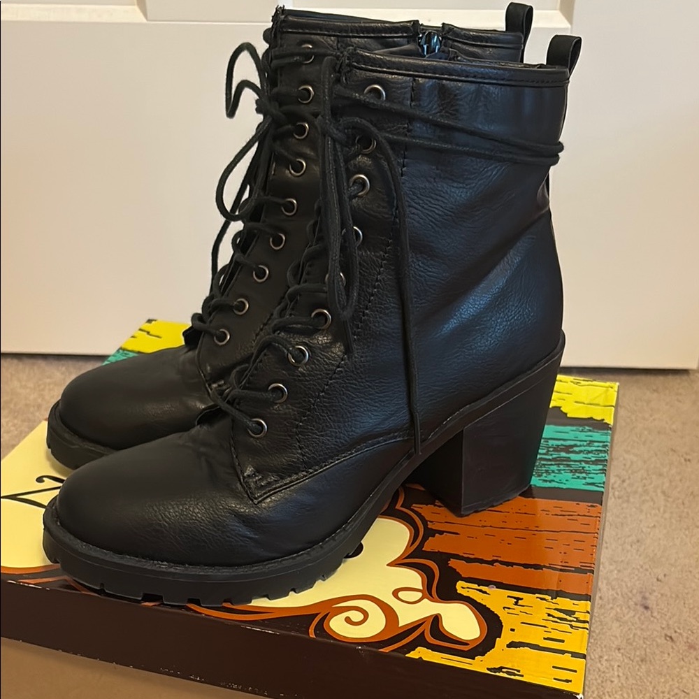 Black Leather Ankle Boots